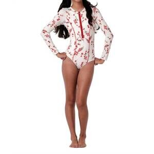 NEW SUBMARINE girl's scooba doo long sleeve swimsuit in fresia red